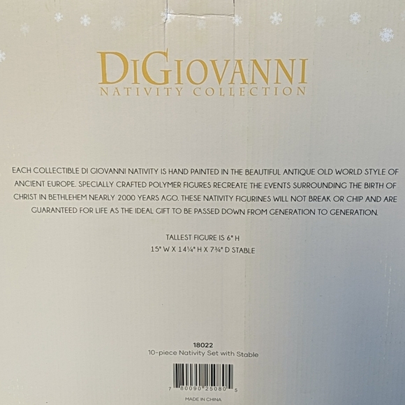 NWT DiGiovanni Nativity Set with Wood Stable - Picture 3 of 4